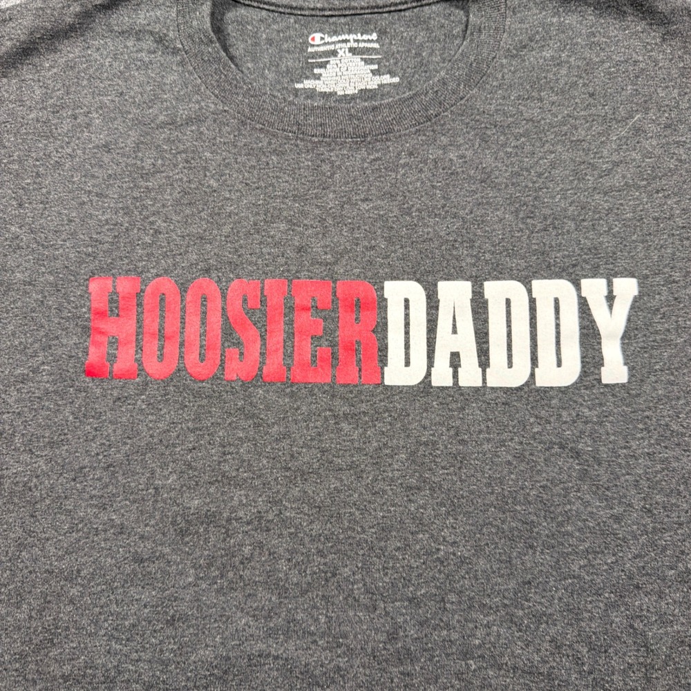 Champion T Shirt Mens XL Gray Hoosier Daddy Graphic Short Sleeve RARE - Picture 2 of 8
